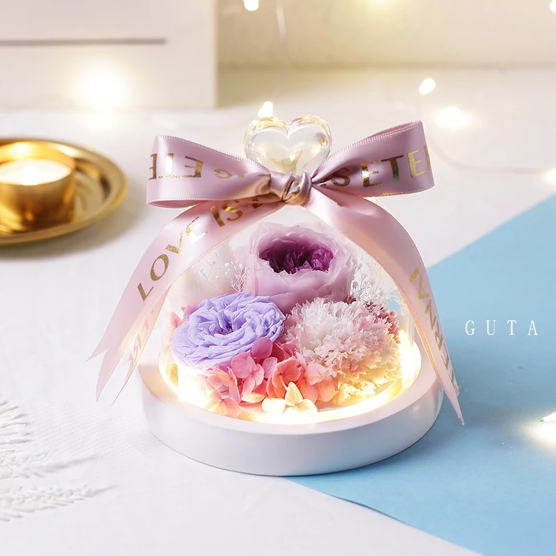 Подарки на день учителя Гвоздика учителю вечная эксклюзивная Роза в стекле для