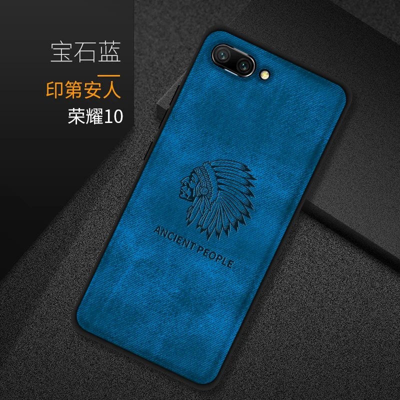 4 Чехол для Huawei Honor 10, задняя крышка, силиконовый край, тканевый чехол для Huawei Honor 6X 7X 8X Max 8C 7C 9i 10, чехол для Honor 7C - Цвет: 4