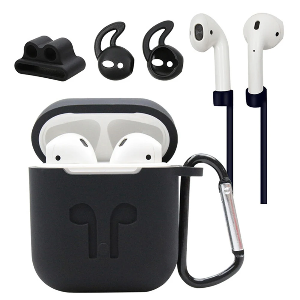 Силиконовый Bluetooth беспроводной чехол для наушников AirPods защитный Аксессуары кожи