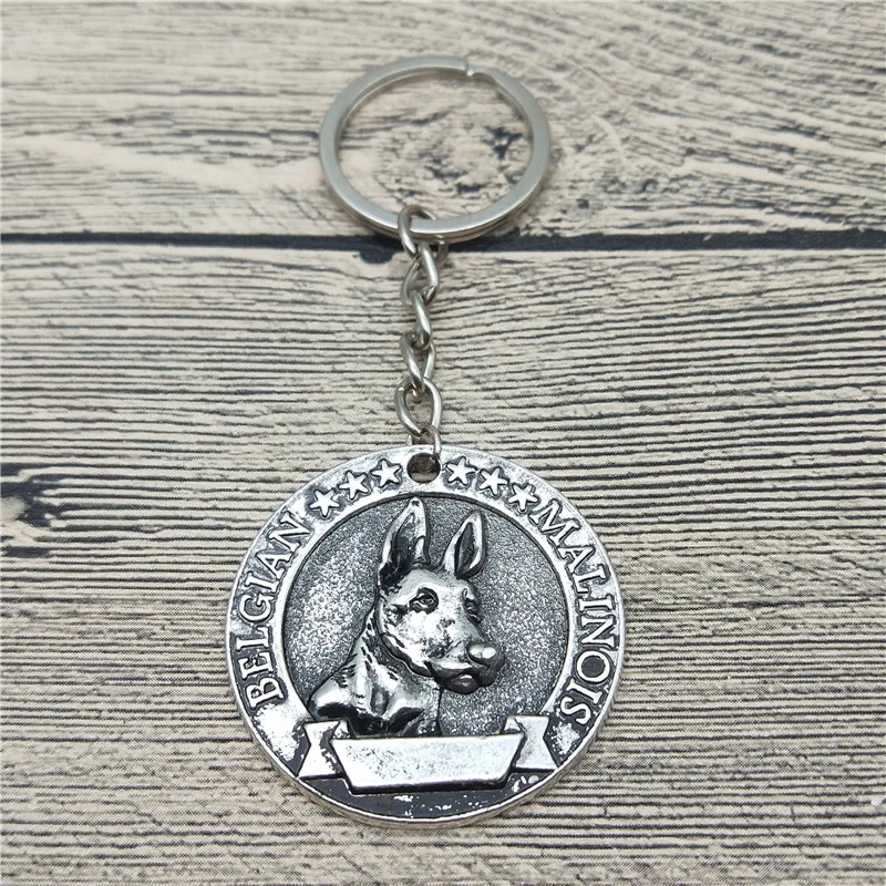 

New Trendy Retro Belgian Malinois Key Chains Fashion Pet Dog Jewellery Belgian Malinois Car Keychain Bag Keyring For Women Men