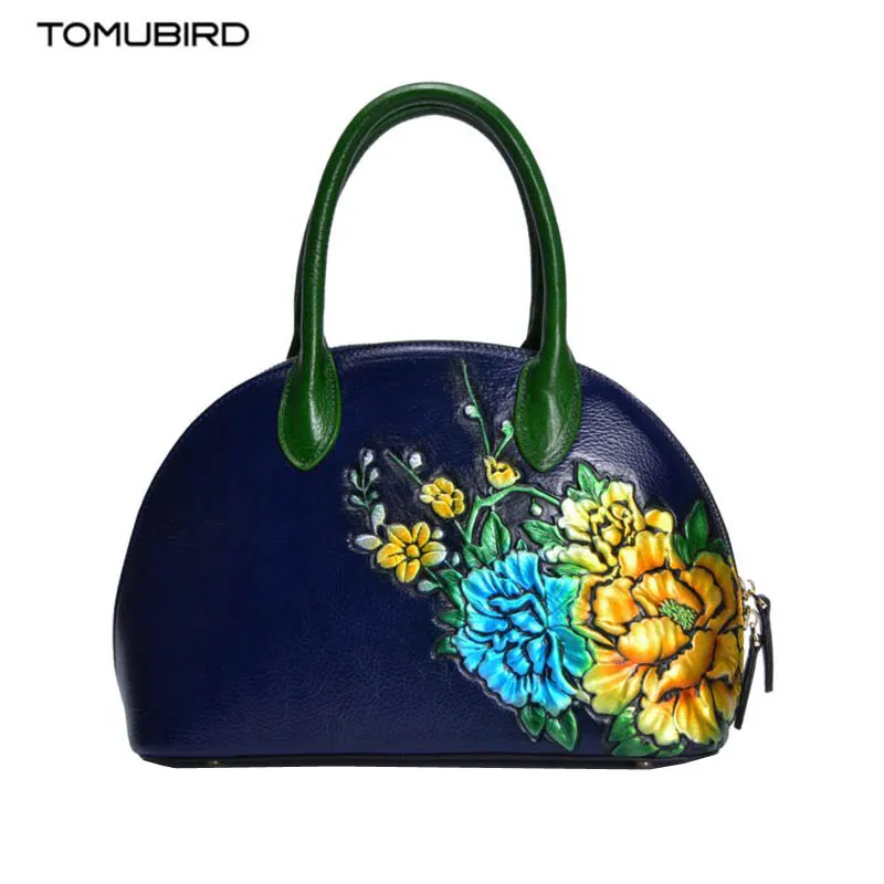 Брендовая сумка Tomubird новинка 2020 из коровьей кожи с верхним слоем рельефная