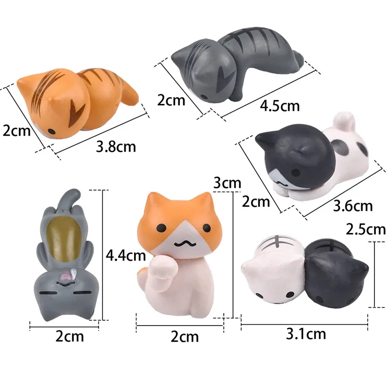 Прекрасный 6 шт./компл. с изображением из мультфильма Lucky Cat микро пейзаж котенок миниатюрный ремесло Домашний Сад украшения бонсай миниатюры подарок
