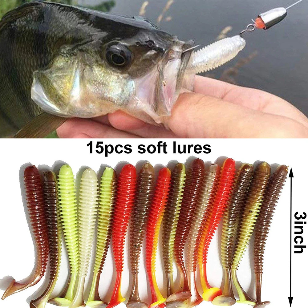 83 шт./коркор. набор рыболовных приманок мягкие пластиковые приманки резиновые