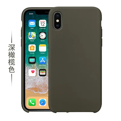 14 Жидкий силиконовый чехол для телефона для iphoneX чехол одноцветные матовые однотонные крышка чехол для iphone7 7plus 6 6s, 8, 8 plus, XS MAX - Цвет: 14