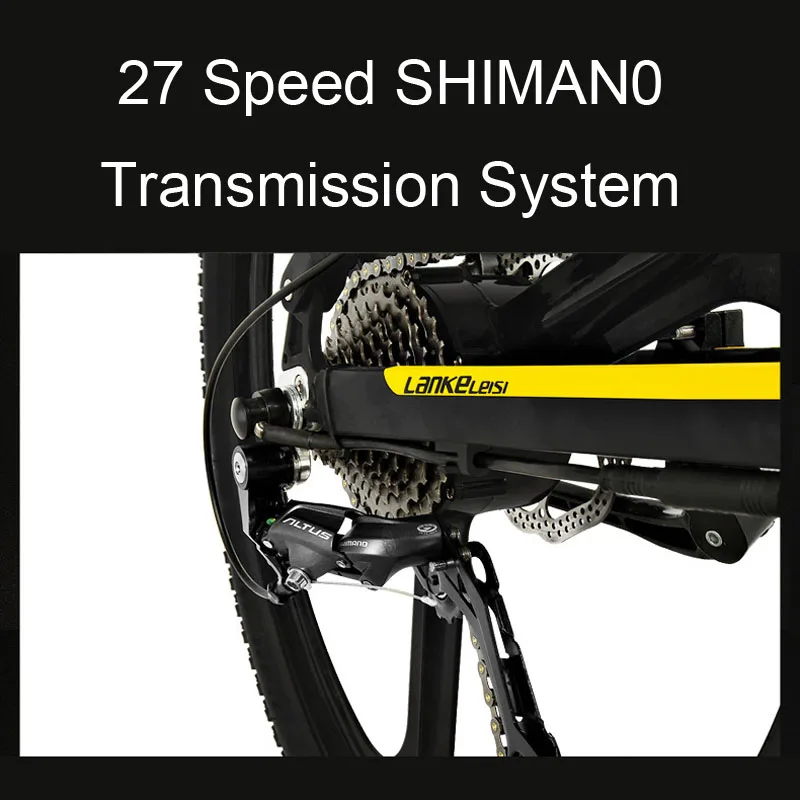 Складной электровелосипед XT750S умный 5-уровневый с колесами 26 дюймов 27 скоростей