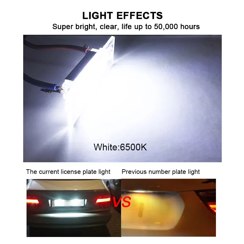 Безошибочный 18 светодиодный s 2835 SMD Автомобильный фонарь для номерного знака 6500K
