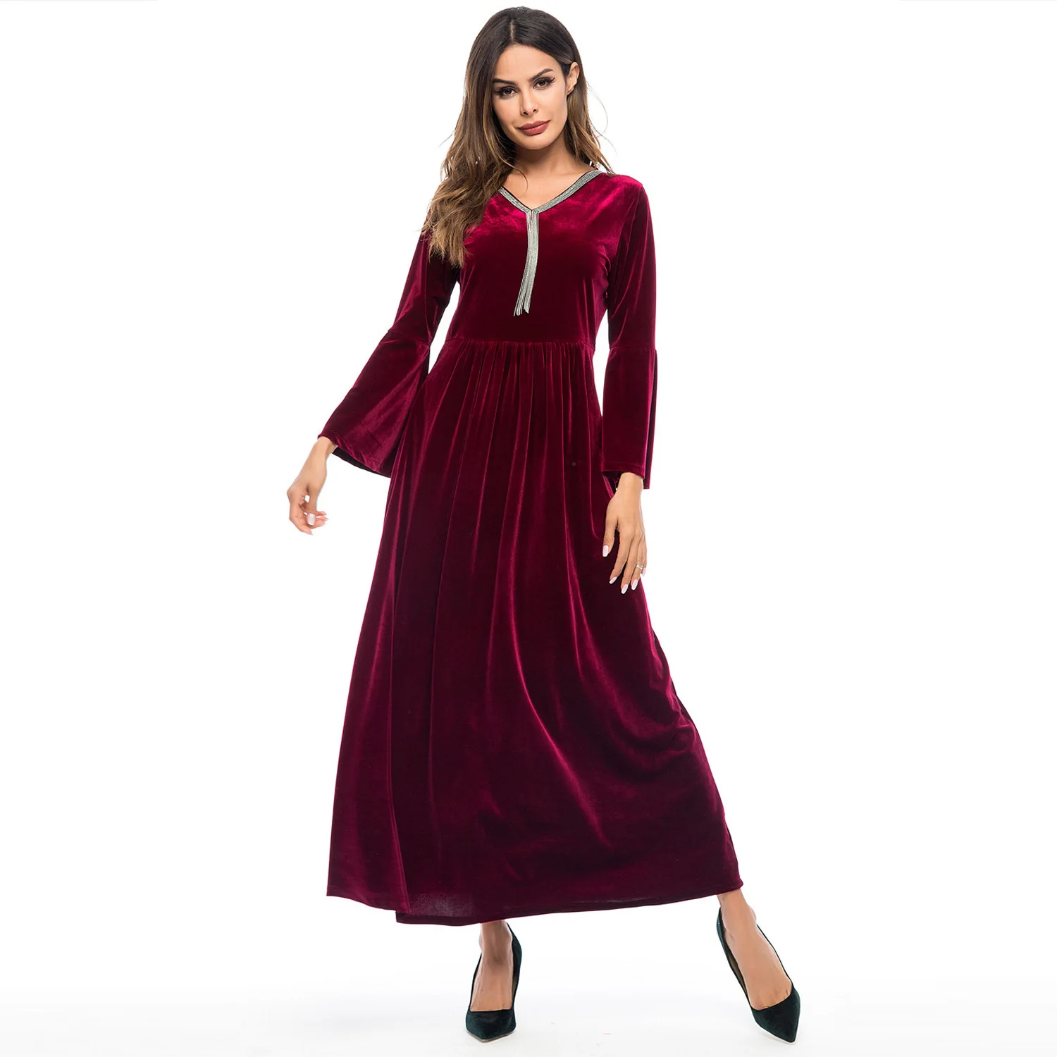 Кафтан Арабский исламский Дубай платье мусульманский марокканский кафтан