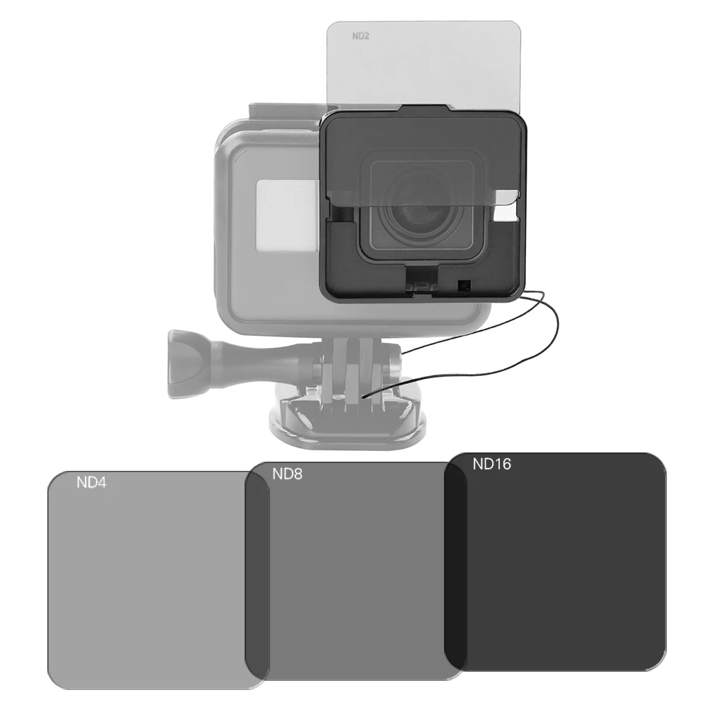 Набор защитных фильтров для объектива ND (ND2/ND4/ND8/ND16) голых камер GoPro Hero 5 с