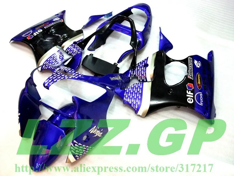 

blue black fairings FOR ZX 6R 636 00 01 02 ZX-6R 00-02 ZX6R 2000 2001 2002 ZX 6R 00 01 02 fairing kit c411