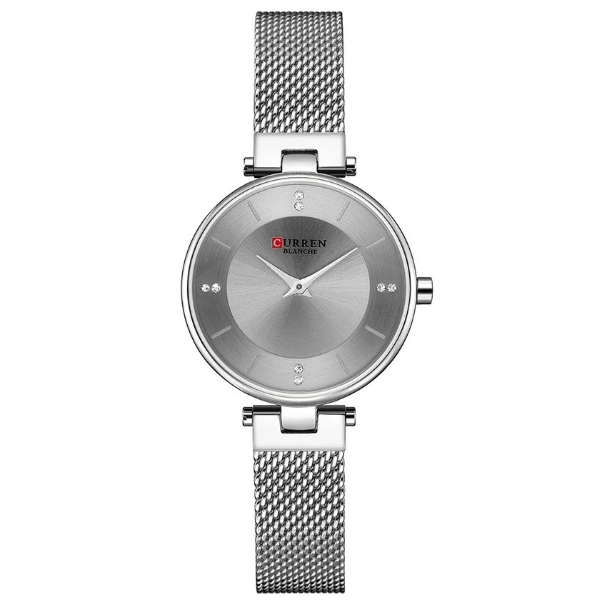 Silver Silver Silver Curren женские часы черные и золотые кварцевые женские часы из нержавеющей стали Роскошные Брендовые повседневные часы женские часы - Цвет: Silver Silver Silver
