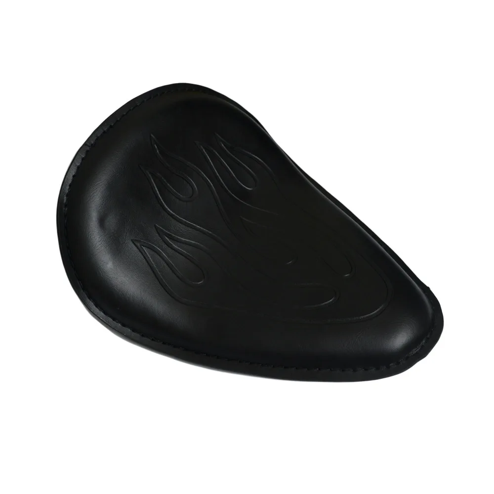 Мотоциклетное черное кожаное сиденье для соло + 3 дюймовый пружинный поворотный