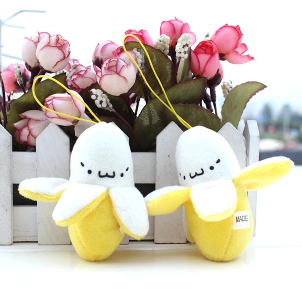 Милая подвеска плюшевая кукла банан украшения аксессуары для сотового телефона