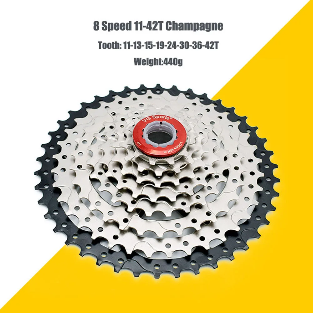 8S 11-42TChampagne 8 скоростей MTB кассетные звездочки горный велосипед Freewheel 11-32 T/34 T/36 T/40 T/42 T 8s 8v все размеры для Shimano Sram cdg cog VG Sports - Цвет: 8S 11-42TChampagne