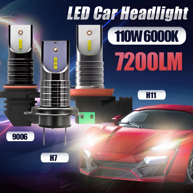 Yimeis 2 шт./пара M7 H7 Светодиодные Автомобильные фары лампы H10 H11 9005 9006 светодиодные
