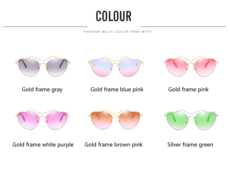 OHMIDA New Fashion Heart Sunglasses Women 2018 UV400 Bands Designer Sexy Sun Glasses For Mirrored Pink Shades Sunglass | Аксессуары для