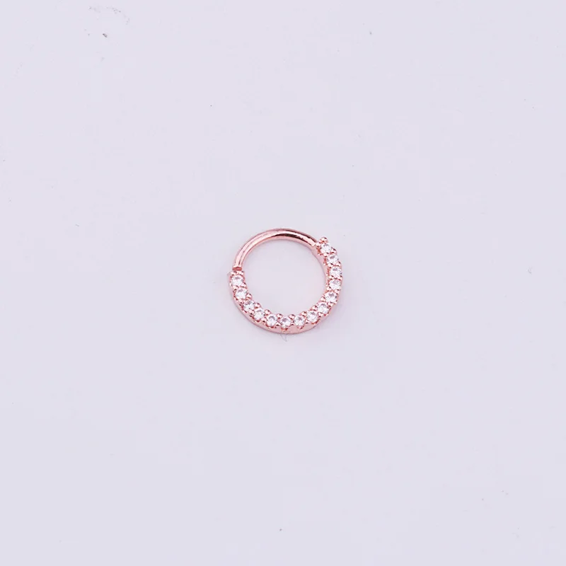 Sellsets 1 шт. 6 и 8 мм розовый и желтый круг цвет золотой Сердце cz daith пирсинг уха пробки и туннель перегородка кольцо для женщин и мужчин