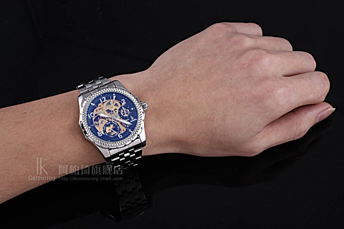 

IK COLOURING Luminous personality through the men's watch double-sided hollow men's watch Symphony fashion watch automatic