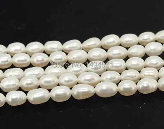 

Wholesale Rice Freshwater Pearl White Color Perfect Cutured Pearl Jewelry 5mm Gem Jewelry Full Strand 15inch - Free Shipping