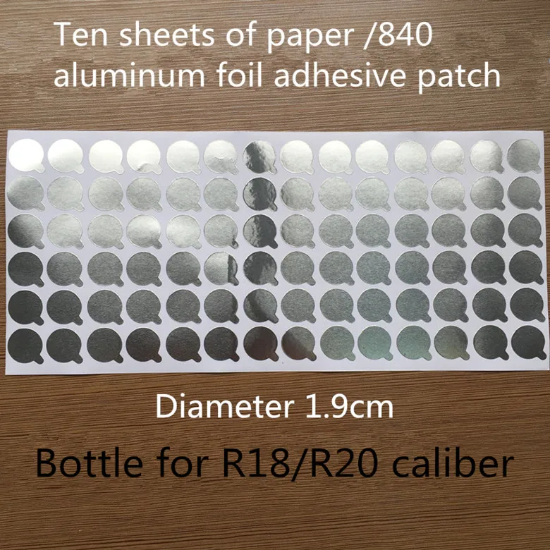 

Joy Size 1.9cm 840pcs/lot Round Aluminum foil sealing stickers cosmetics bottle seal sticker(Ten pieces of paper)