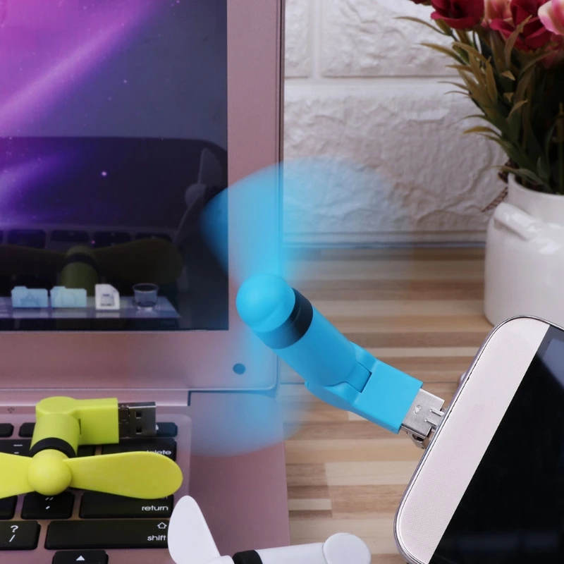 USB 180 градусов Вращающийся вентилятор Micro USB и USB Охлаждающий вентилятор мобильный телефон USB вентиляторы для гаджетов для Android телефон Блок питания для ноутбука