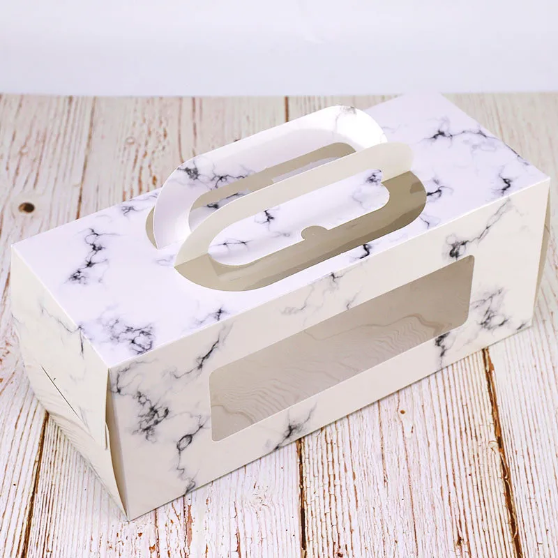 FeiLuan store10 шт 27x11x11 см коричневая бумага ручная витая коробка для торта в рулоне