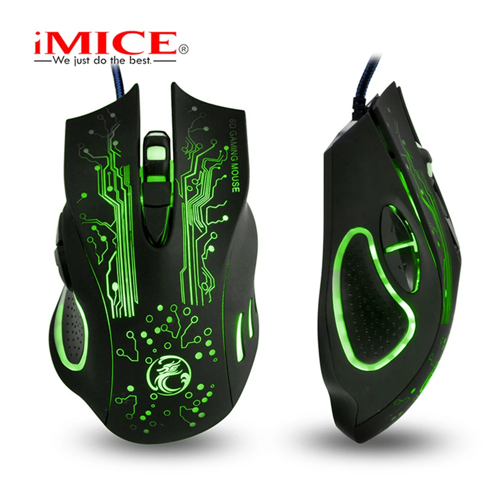 IMice X9 Проводная компьютерная мышь USB тихий геймер мыши 5000 DPI PC Mause 6 кнопок