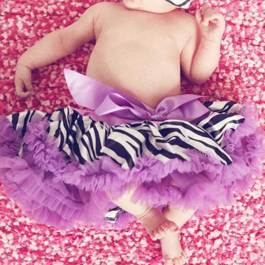 Одежда для маленьких девочек Мини юбка с принтом зебры Юбка пачка малышей Синяя