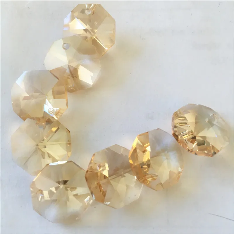 Золотые шампанские Восьмиугольные Кристаллы 2000 шт в одно отверстие день