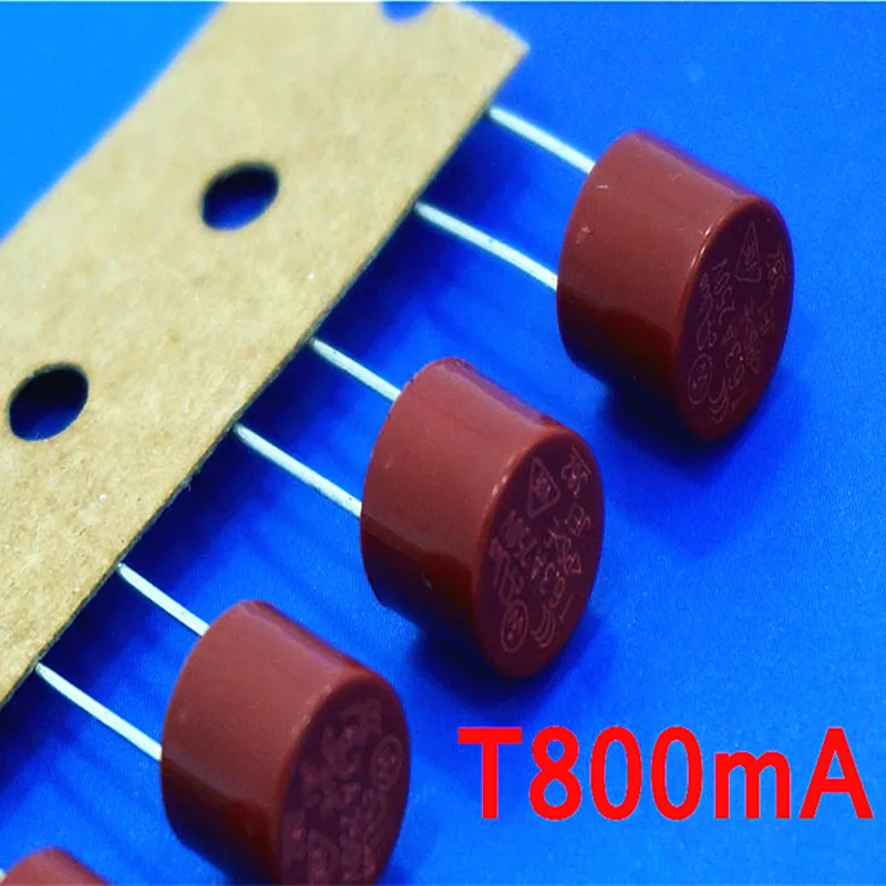 (10 шт./лот) T800mA 250 В TR5 медленный выдувной миниатюрный предохранитель UL VDE RoHS 0 8 мА