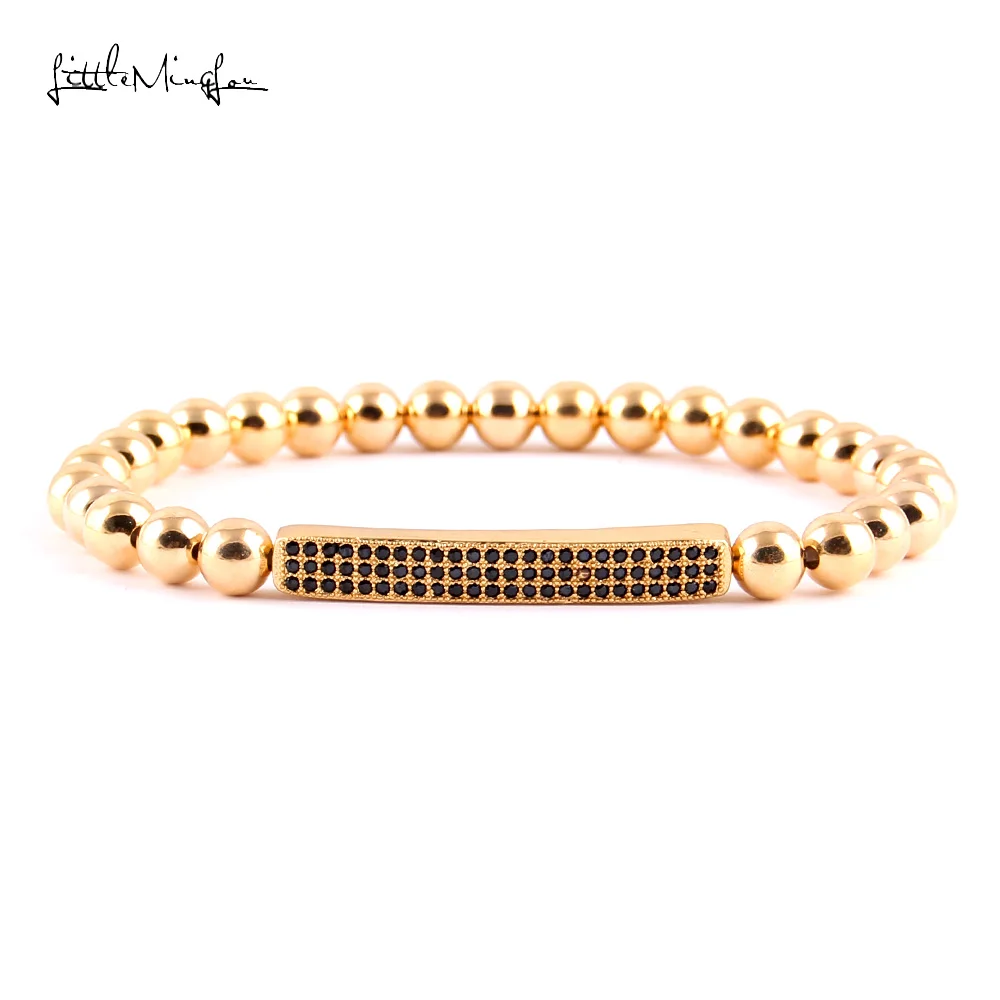Роскошные плетеные мужские браслеты и Little MingLou из черного циркона с длинными