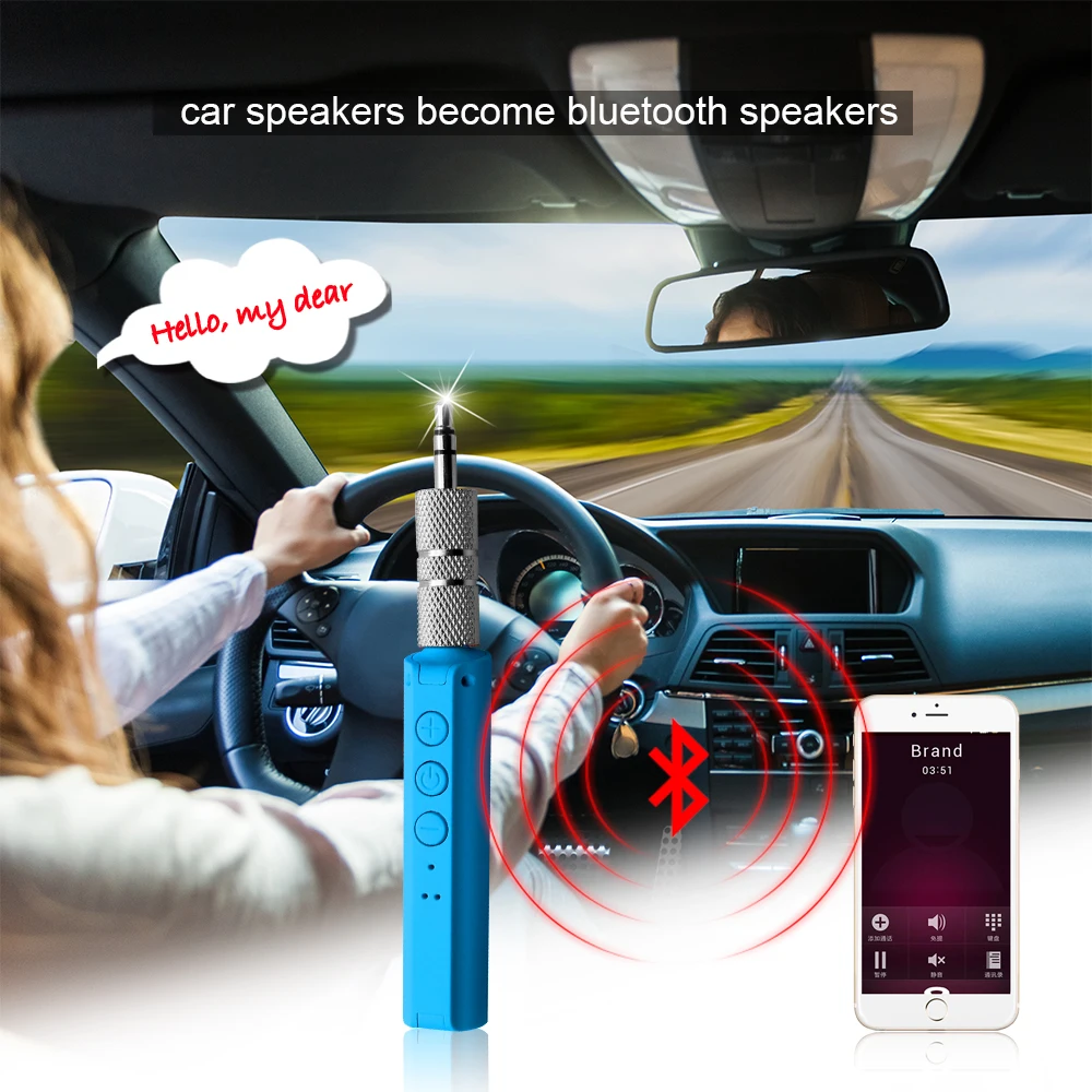 Автомобильный комплект со штекером 3 5 мм Bluetooth музыкальный аудио ресивер громкой