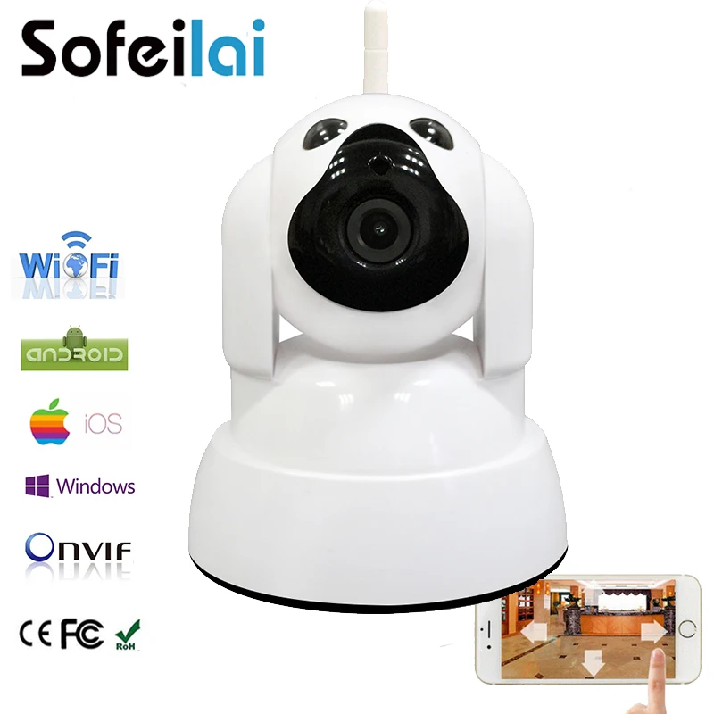 720 P HD WI FI ip камера Беспроводная инфракрасного поворотник ONVIF SD карта безопасности