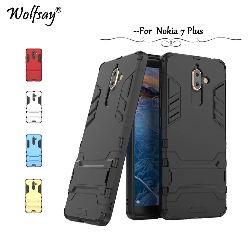 sFor Cover Nokia 7 Plus Case Slim Robot Armor Rubber Phone TA-1046 Cases for Nokia7 + Fundas |