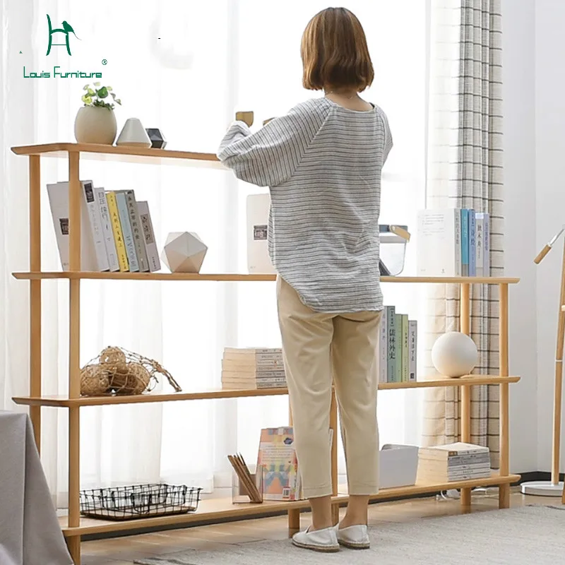 

Louis Fashion Bookcases Bookshelf Modern Simple Shelf Rack Solid Wood Storage