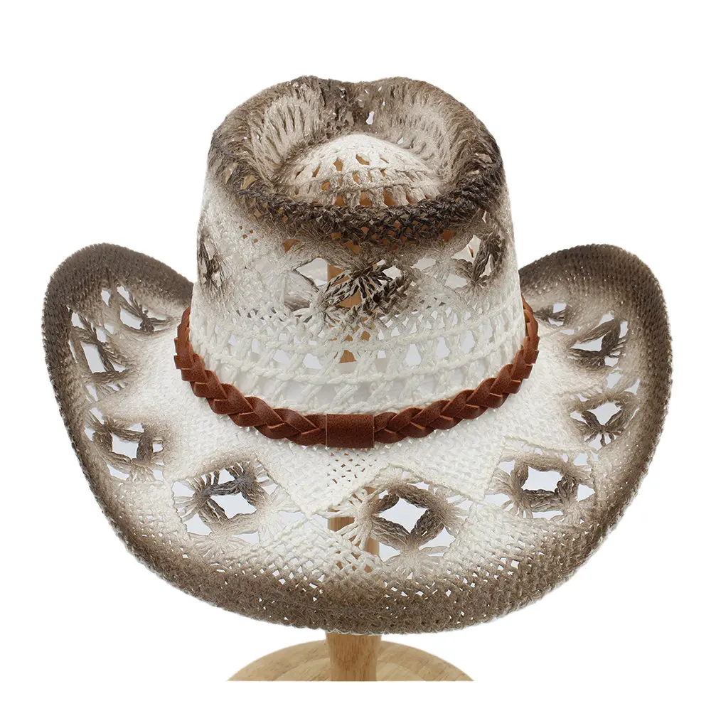 2019 Женская Мужская Солнцезащитная шляпа с бирюзовым ремнем ручной работы