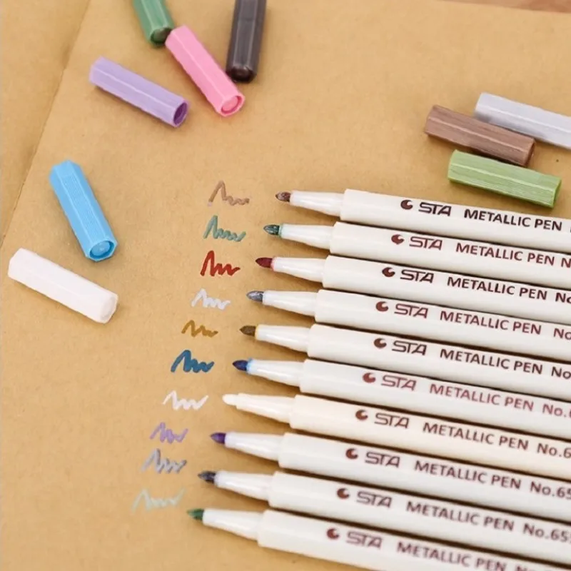 

10pcs different metal color Water-color Pens for Scrapbooking Photo album art Marker Gel Pen Stationery