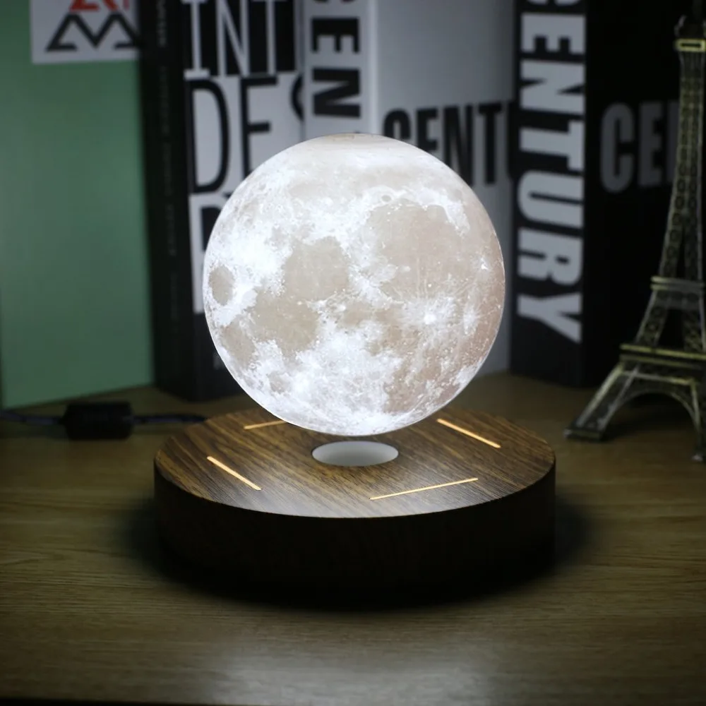 Прямая доставка Летающий лунный свет 10 см 3D вращающаяся Лунная настольная лампа