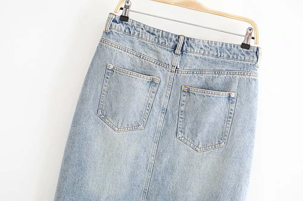 Летняя модная рваная джинсовая юбка женская уличная одежда с высокой талией