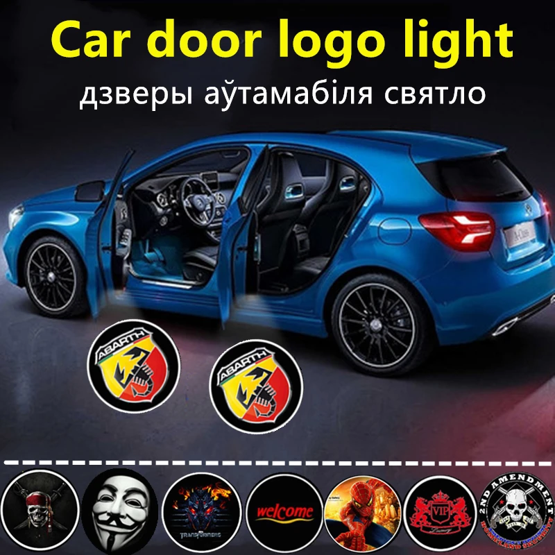 2 шт. для ABARTH светодиодный светильник для двери автомобиля Добро пожаловать логотип проектор для Abarth