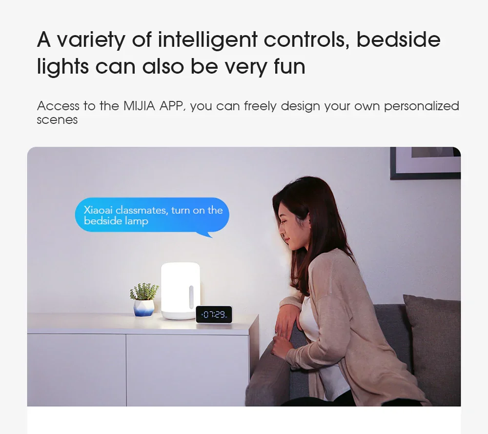 XIAOMI MIJIA прикроватная лампа 2 MJCTD02YL умный светодиодный настольная лампа внутреннего ночной Светильник спальни Настольный светильник приложение сенсорный голосовой контроль Управление