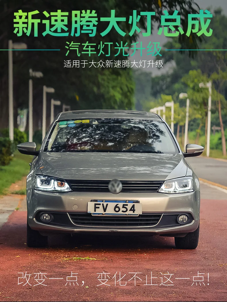 Doxa автомобильный Стайлинг Головной фонарь для VW Jetta светодиодный налобный фонарь 2011- двойной U Angel EYE Jetta светодиодный DRL H7 D2H Hid вариант биксеноновый луч