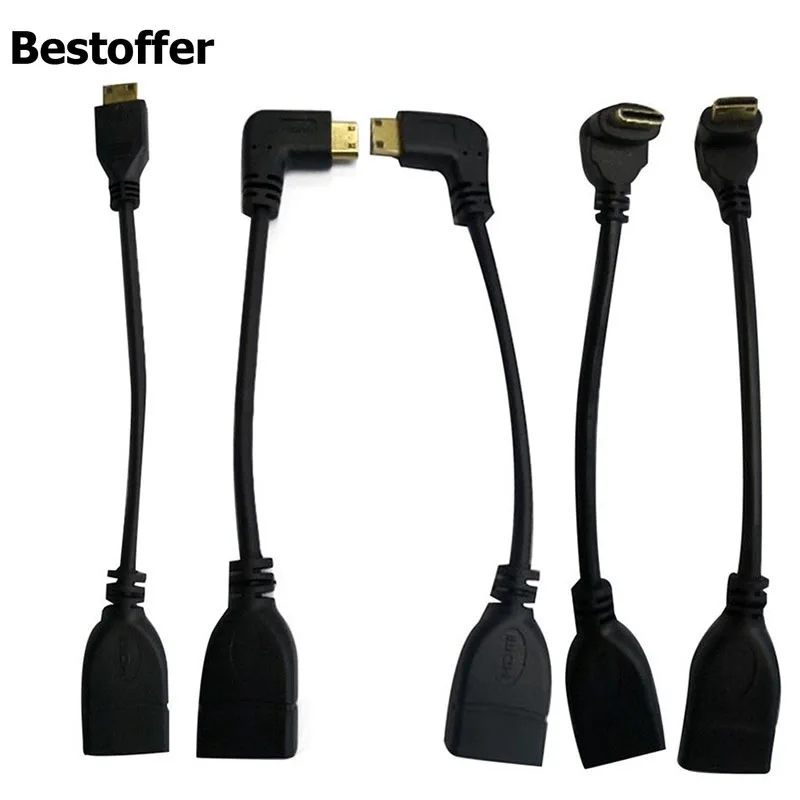 Вверх вниз вправо влево угловой мини HDMI папа к Женский адаптер кабель 15 см
