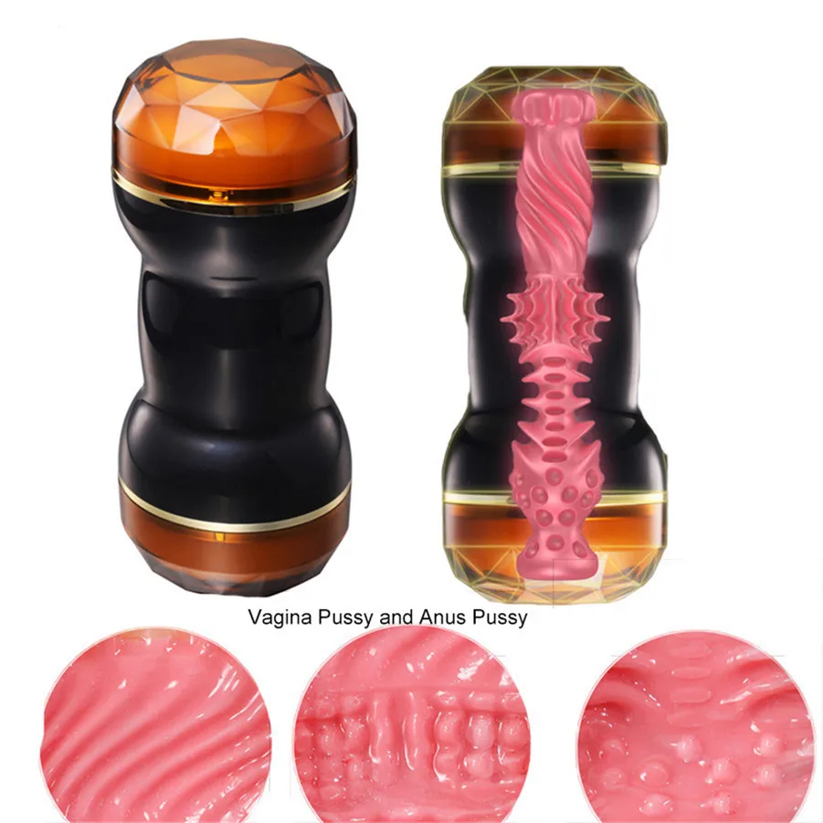Двойной конец Японский Мужской мастурбатор Реалистичная Вагина реальная