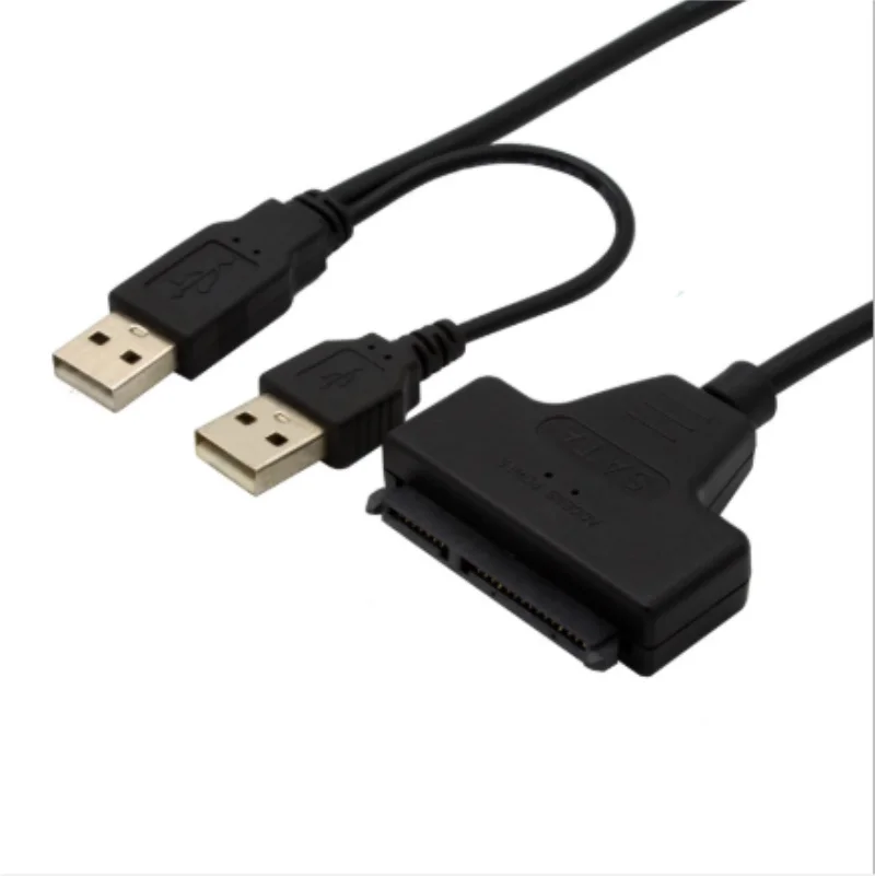 Двойной USB 2 0 для SATA 22Pin Кабель-адаптер 5/3 5 дюймов HDD внешний блок питания жесткий