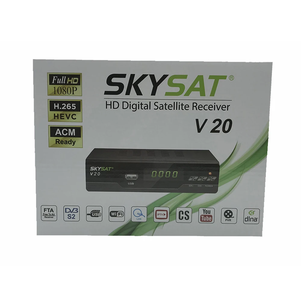 SKYSAT V20 H.265 DVB S2 Full HD 1080P спутниковый ресивер + 1 год Европа Испания Германия польский