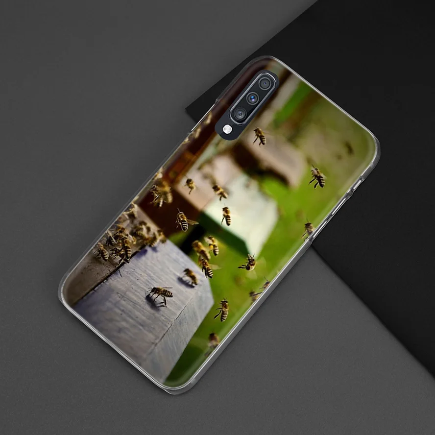 Bee Золотой Мёд чехол для samsung Galaxy A50 A70 A20e A60 A40 A30 A20 A10 A8 A6 плюс A9 A7 жесткий прозрачный ПК телефон Coque крышка