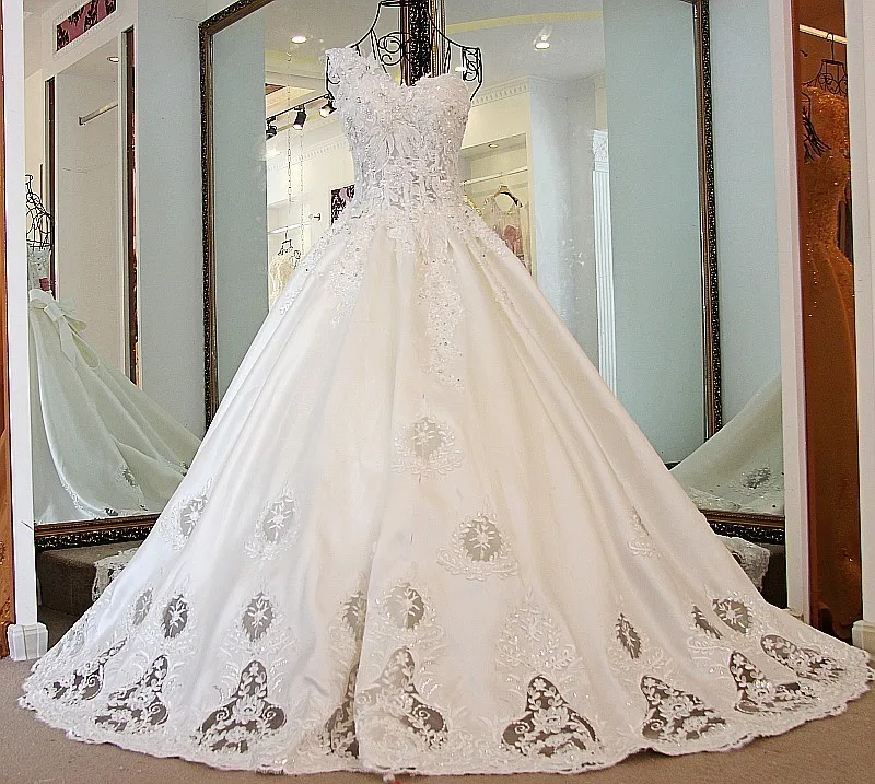 Backlake Robe Mariage Femme бальное платье бисерная шнуровка сзади слоновая кость и Синий Атлас горный хрусталь одно плечо свадебные бальные платья
