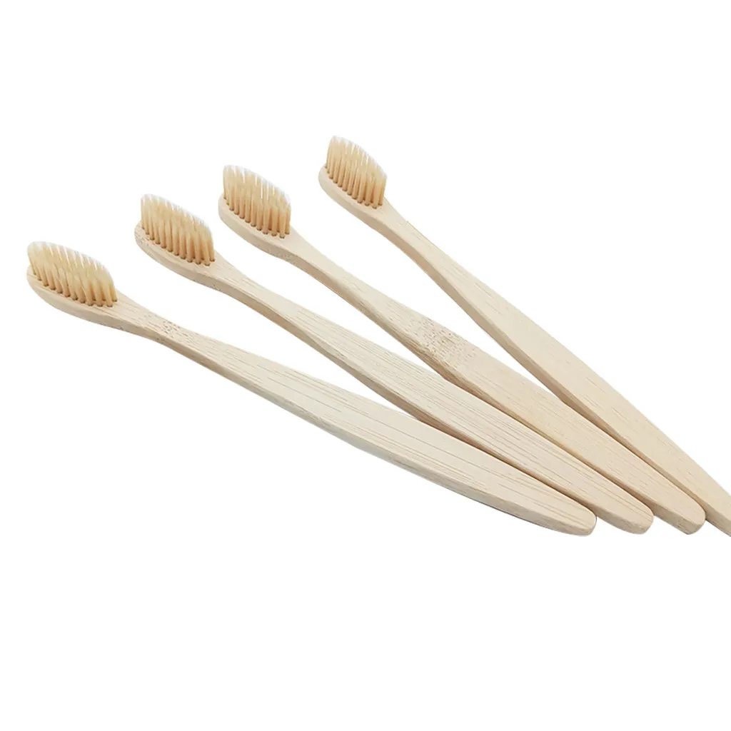 Зубная щетка для чистки зубов 4 шт./компл. Экологичная бамбуковая Мягкая зубная