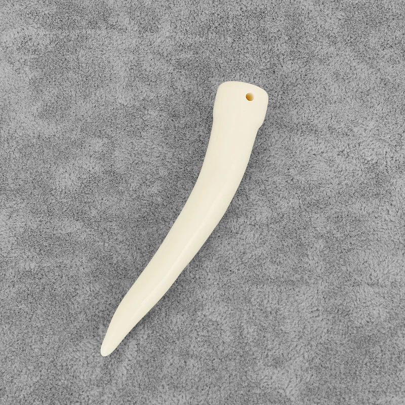 

Wholesale Lot Of 5 Pcs White Resin Long Tooth Teeth Pendant For DIY Necklace Making Findings 85x15mm
