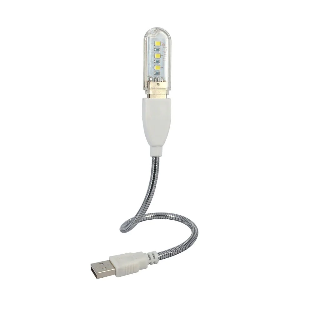 Гибкий USB кабель питания белый 30 см с углом обзора 360 градусов металлический